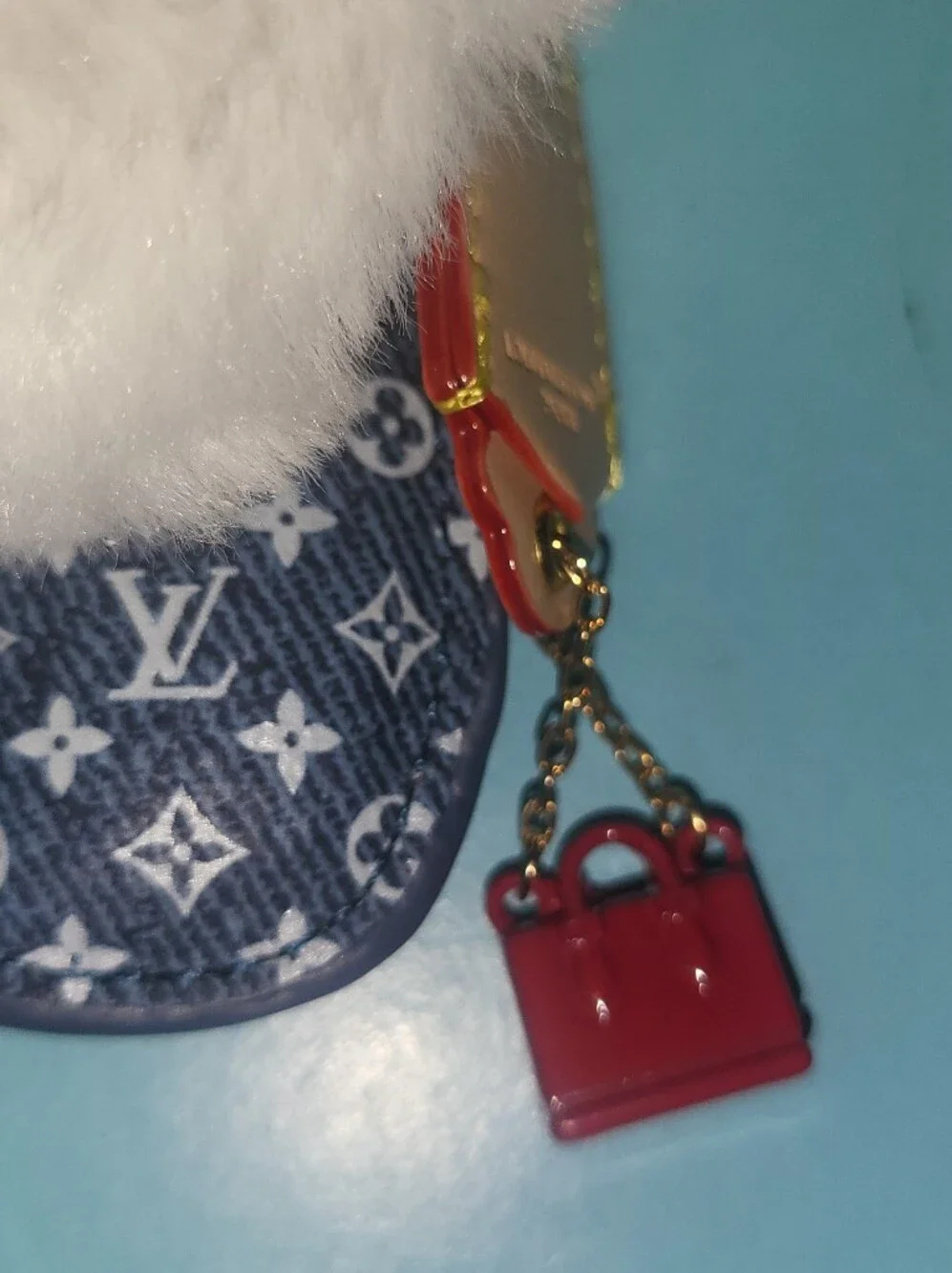 Luxury White Faux Fur Flower Crossbody Bag